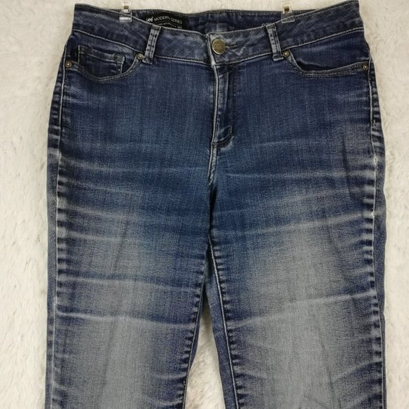 Lee Womens Jeans Boot Cut Curvy Blue Denim Stone Wash Mid Rise Whiskering 8 - Picture 3 of 16